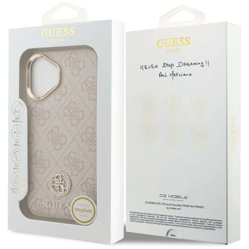 MagSafe cover til Apple iPhone 17, Guess, 4G Strass Logo, Pink