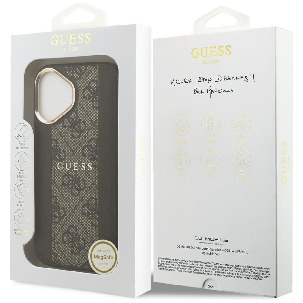 MagSafe cover til Apple iPhone 17, Guess, 4G Stripe, Brun