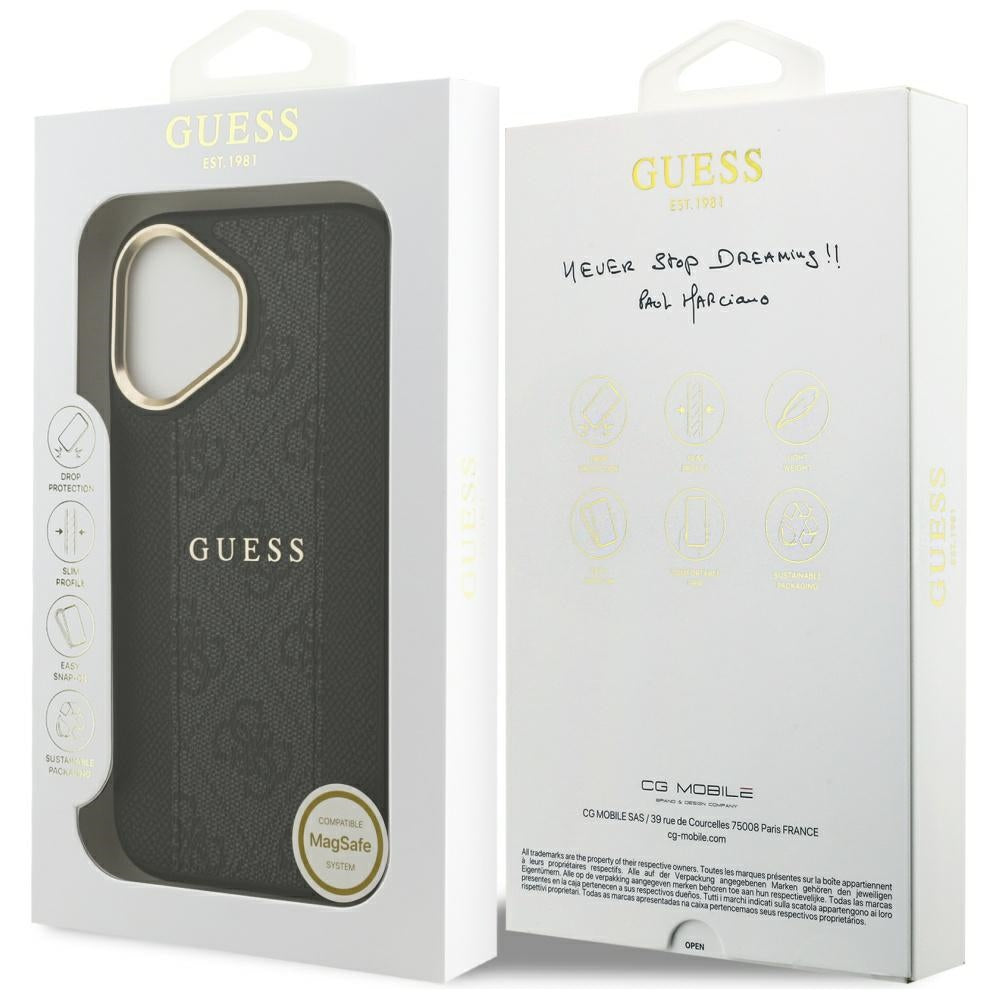 MagSafe cover til Apple iPhone 17, Guess, 4G Stripe, Sort