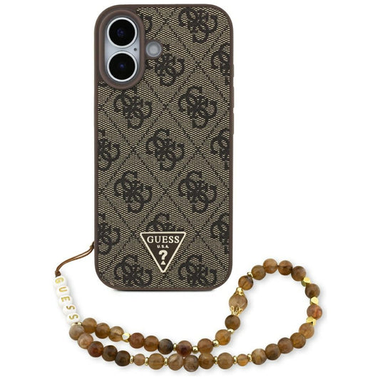 MagSafe cover til Apple iPhone 17, Guess, 4G Triangle Logo Cord Strap, Brun