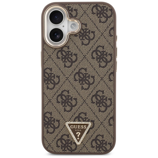 MagSafe cover til Apple iPhone 17, Guess, 4G Triangle Logo, Gylden Brun