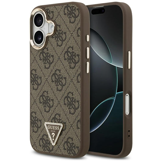MagSafe cover til Apple iPhone 17, Guess, 4G Triangle Logo, Gylden Brun