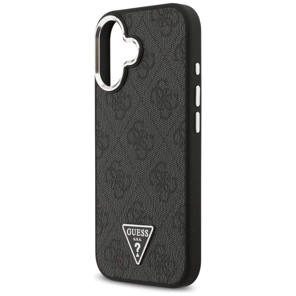 MagSafe cover til Apple iPhone 17, Guess, 4G Triangle Logo, Sort Sølvfarvet