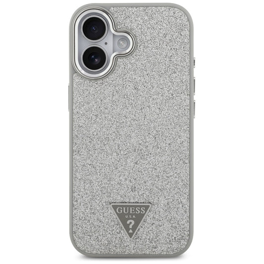MagSafe cover til Apple iPhone 17, Guess, Glitter Triangle Logo, Sølvfarvet
