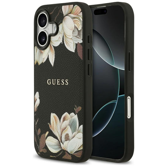 MagSafe cover til Apple iPhone 17, Guess, Grained Flowers, Sort