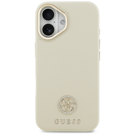 MagSafe cover til Apple iPhone 17, Guess, Grained Strass Logo, Beige