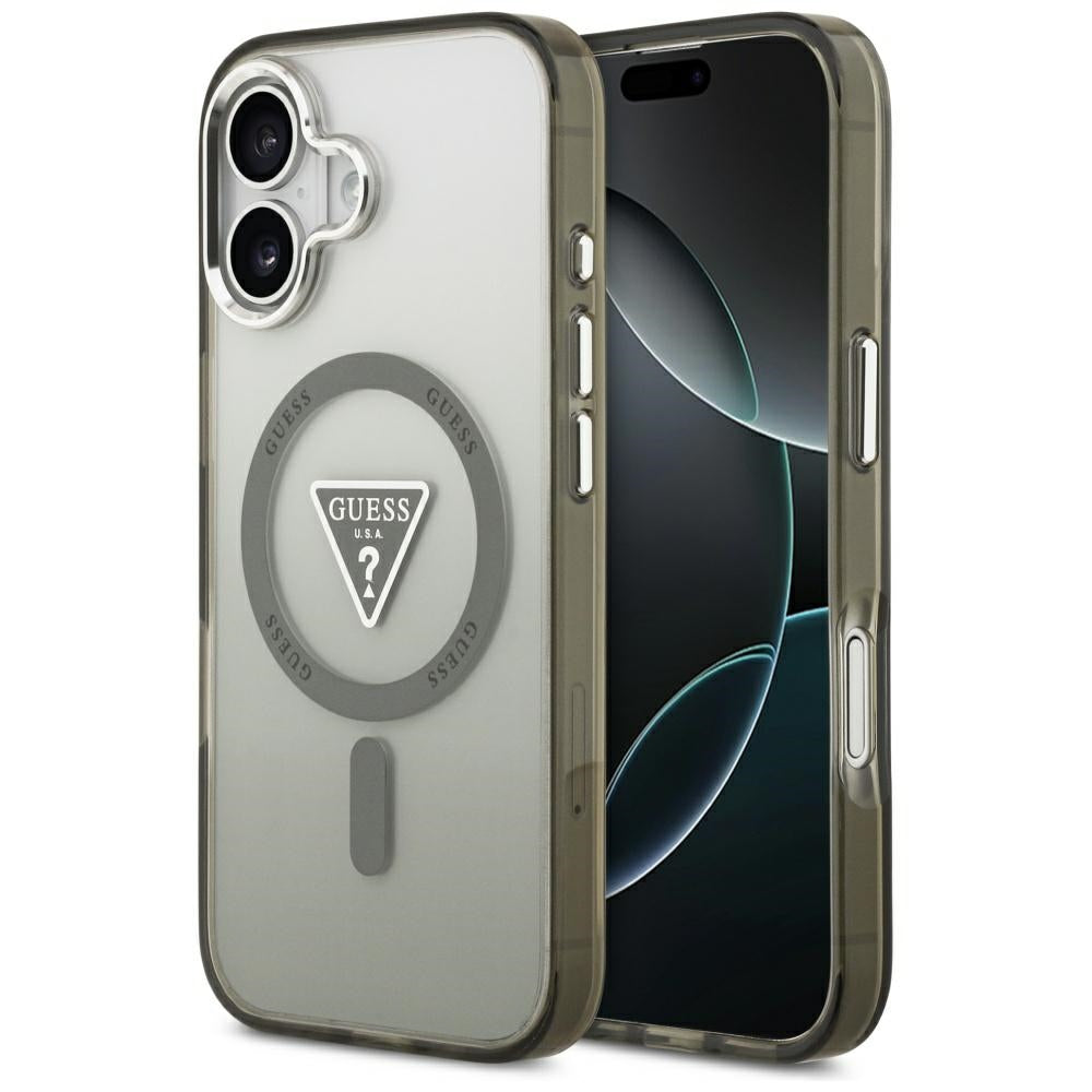 MagSafe cover til Apple iPhone 17, Guess, IML Gradient Triangle Logo, Sølvgrøn