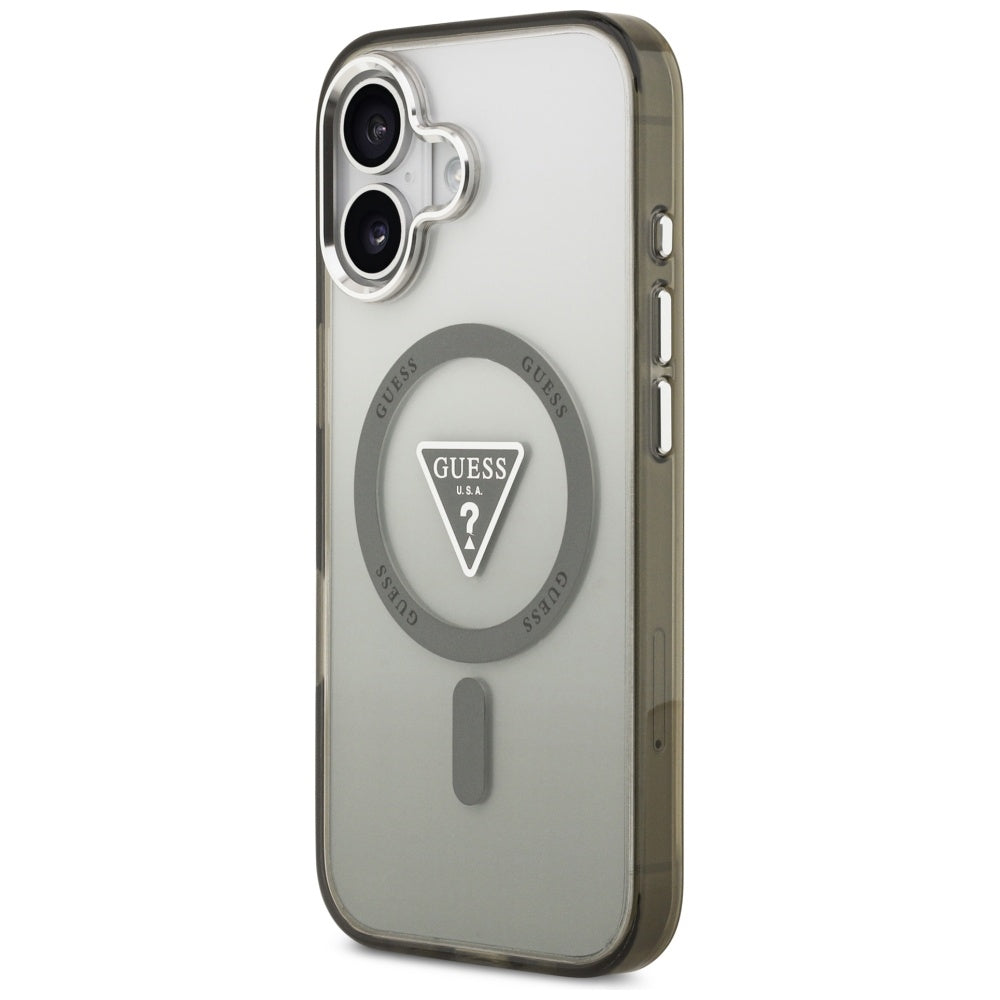 MagSafe cover til Apple iPhone 17, Guess, IML Gradient Triangle Logo, Sølvgrøn