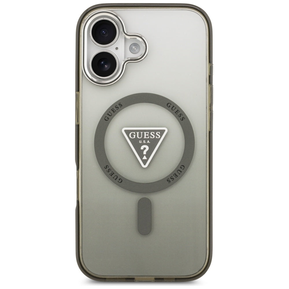 MagSafe cover til Apple iPhone 17, Guess, IML Gradient Triangle Logo, Sølvgrøn