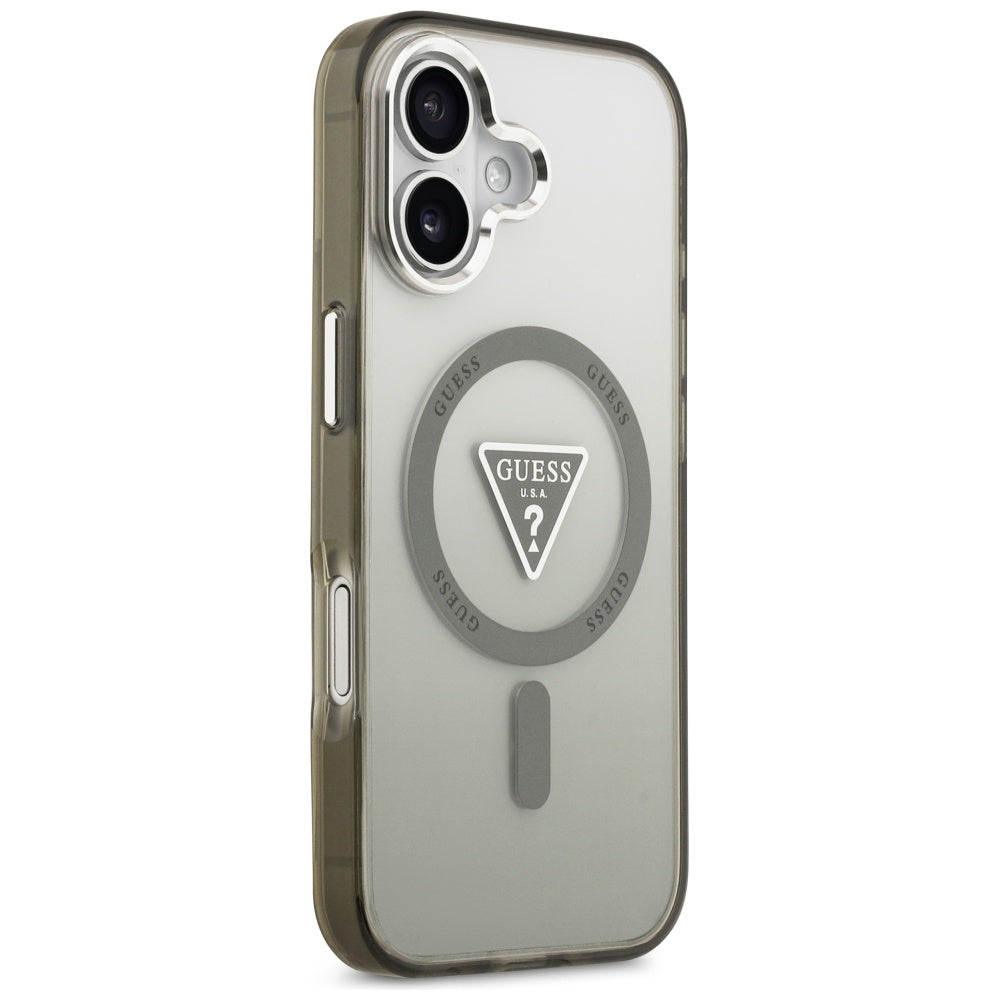 MagSafe cover til Apple iPhone 17, Guess, IML Gradient Triangle Logo, Sølvgrøn