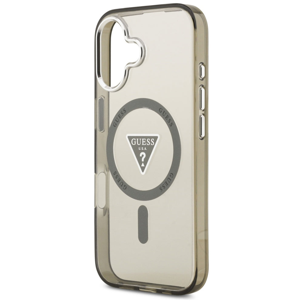 MagSafe cover til Apple iPhone 17, Guess, IML Gradient Triangle Logo, Sølvgrøn