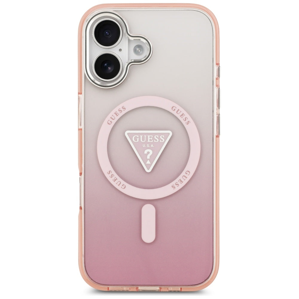 MagSafe cover til Apple iPhone 17, Guess, IML Gradient Triangle Logo, Pink