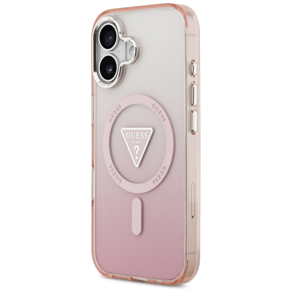 MagSafe cover til Apple iPhone 17, Guess, IML Gradient Triangle Logo, Pink