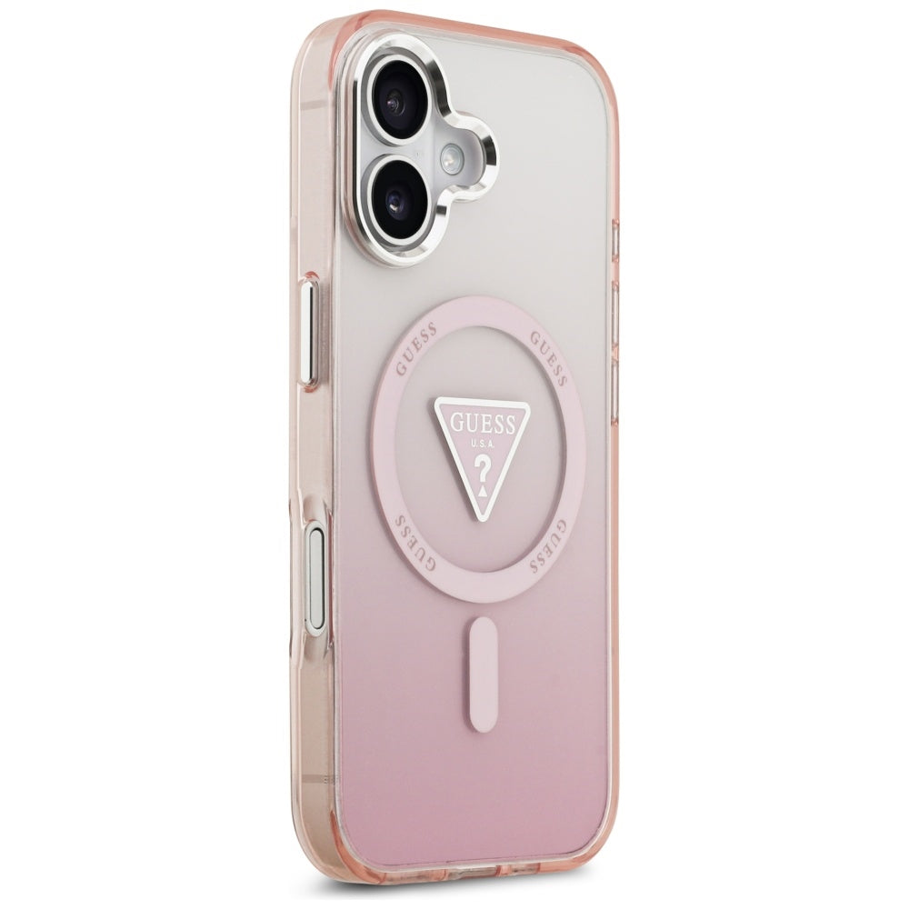 MagSafe cover til Apple iPhone 17, Guess, IML Gradient Triangle Logo, Pink