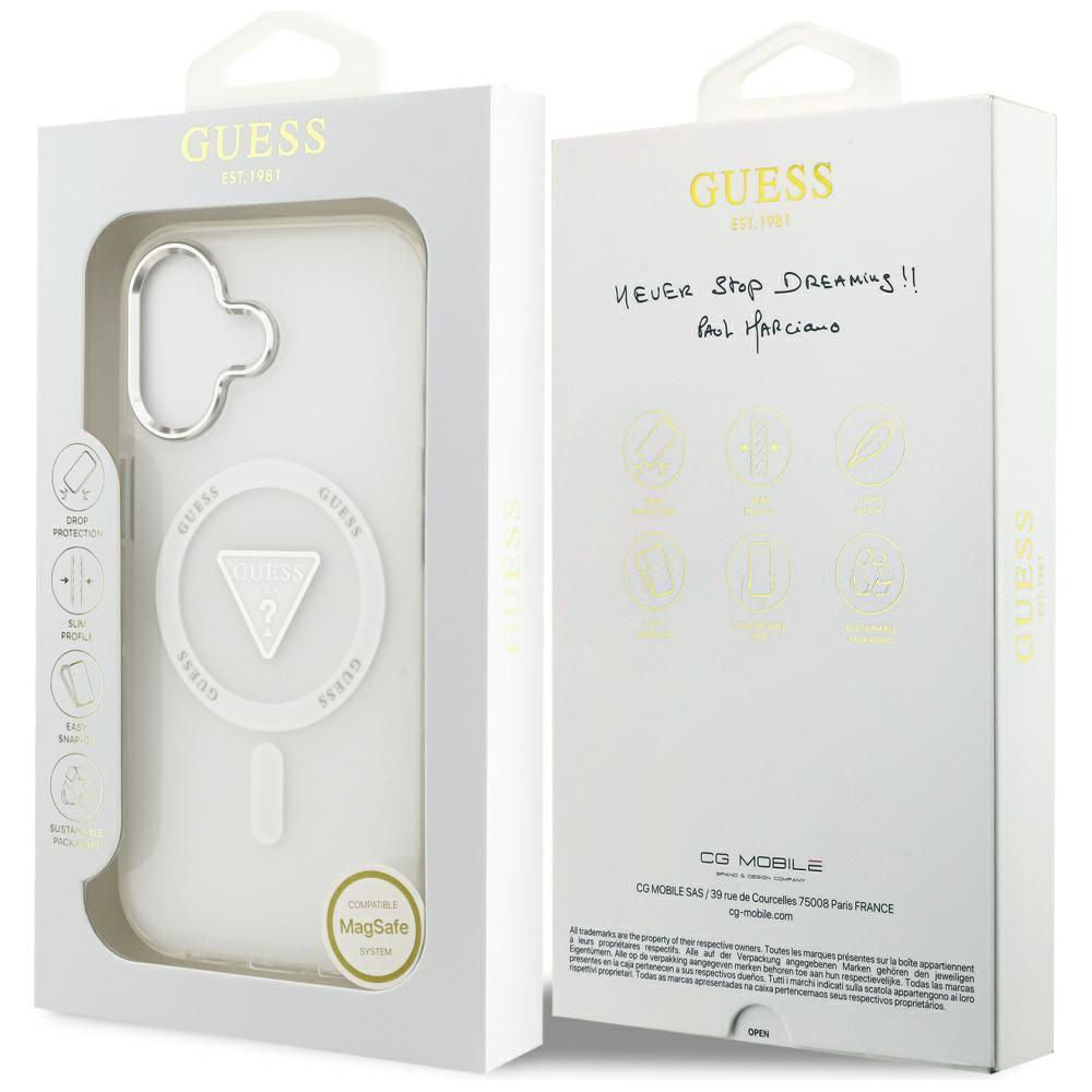MagSafe cover til Apple iPhone 17, Guess, IML Gradient Triangle Logo, Transparent