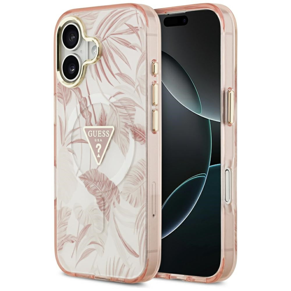 MagSafe cover til Apple iPhone 17, Guess, Jungle Tonal Triangle, Pink