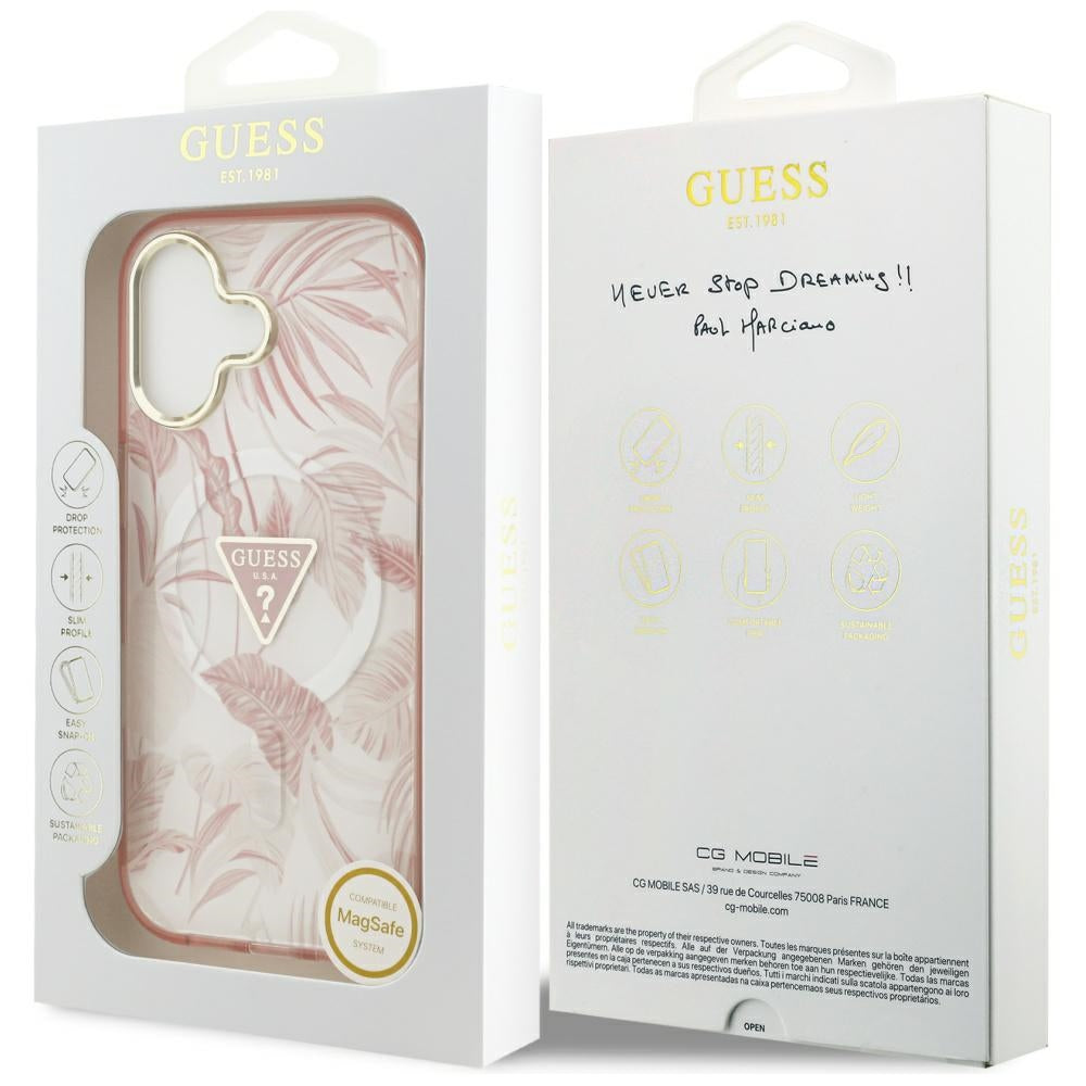 MagSafe cover til Apple iPhone 17, Guess, Jungle Tonal Triangle, Pink