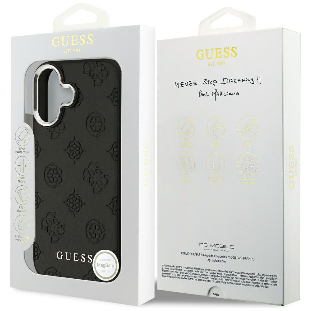 MagSafe cover til Apple iPhone 17, Guess, Peony Hot Stamp Script, Sort