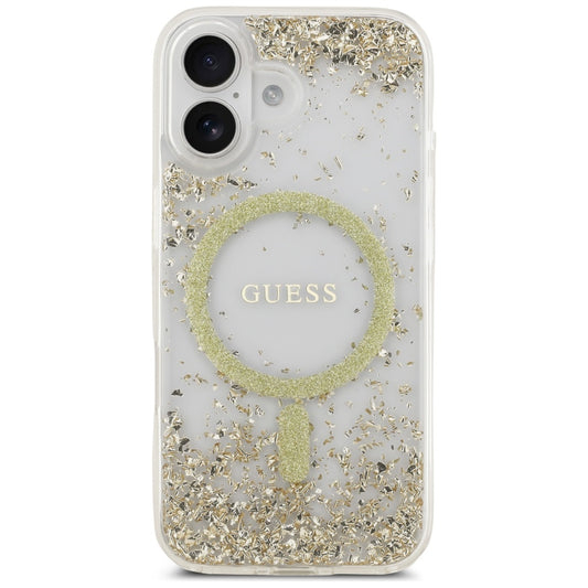 MagSafe cover til Apple iPhone 17, Guess, Resin Bottom Glitter, Gylden