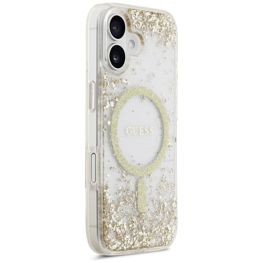 MagSafe cover til Apple iPhone 17, Guess, Resin Bottom Glitter, Gylden