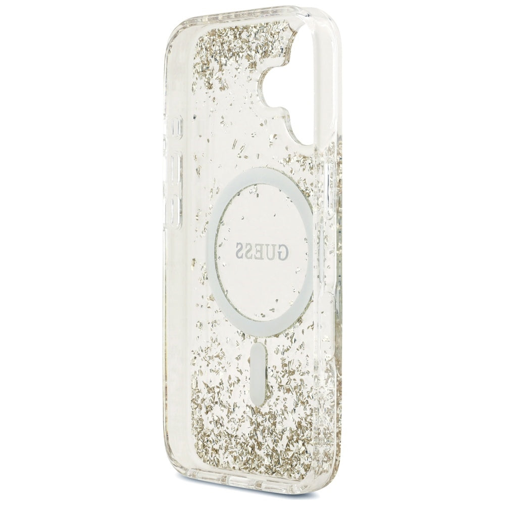 MagSafe cover til Apple iPhone 17, Guess, Resin Bottom Glitter, Gylden