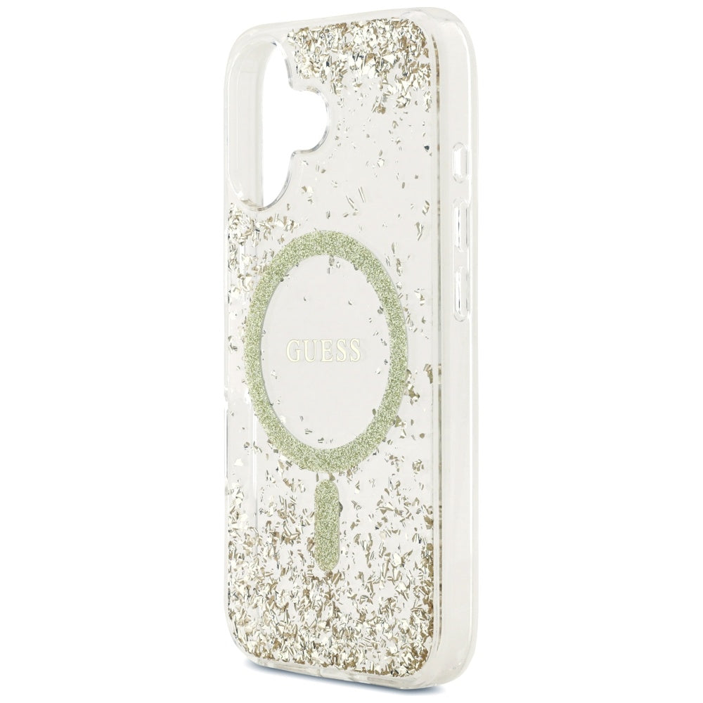 MagSafe cover til Apple iPhone 17, Guess, Resin Bottom Glitter, Gylden