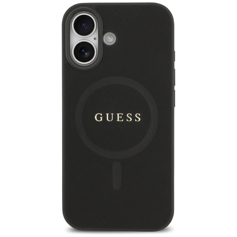 MagSafe cover til Apple iPhone 17, Guess, Saffiano Classic Logo, Sort