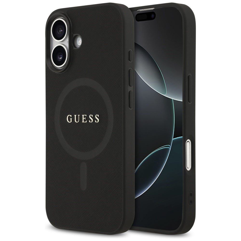 MagSafe cover til Apple iPhone 17, Guess, Saffiano Classic Logo, Sort