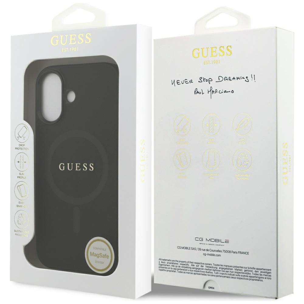 MagSafe cover til Apple iPhone 17, Guess, Saffiano Classic Logo, Sort