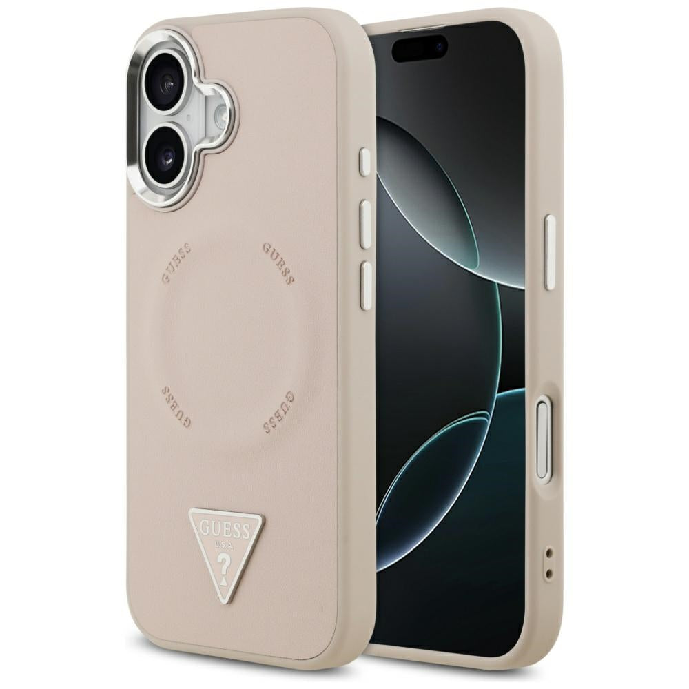 MagSafe cover til Apple iPhone 17, Guess, Triangle Logo, Sølvrosa