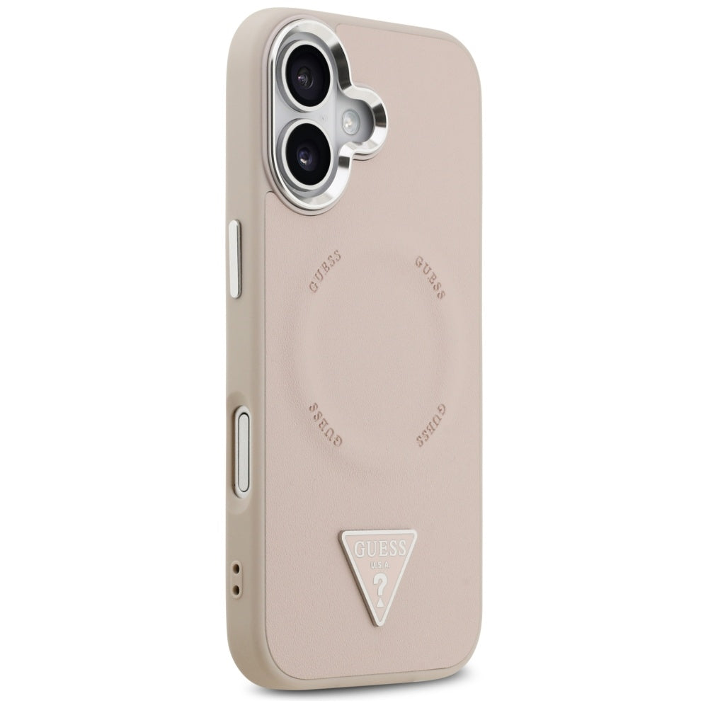 MagSafe cover til Apple iPhone 17, Guess, Triangle Logo, Sølvrosa
