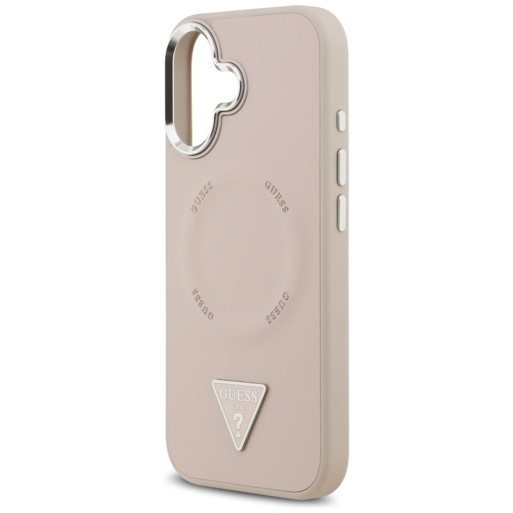 MagSafe cover til Apple iPhone 17, Guess, Triangle Logo, Sølvrosa