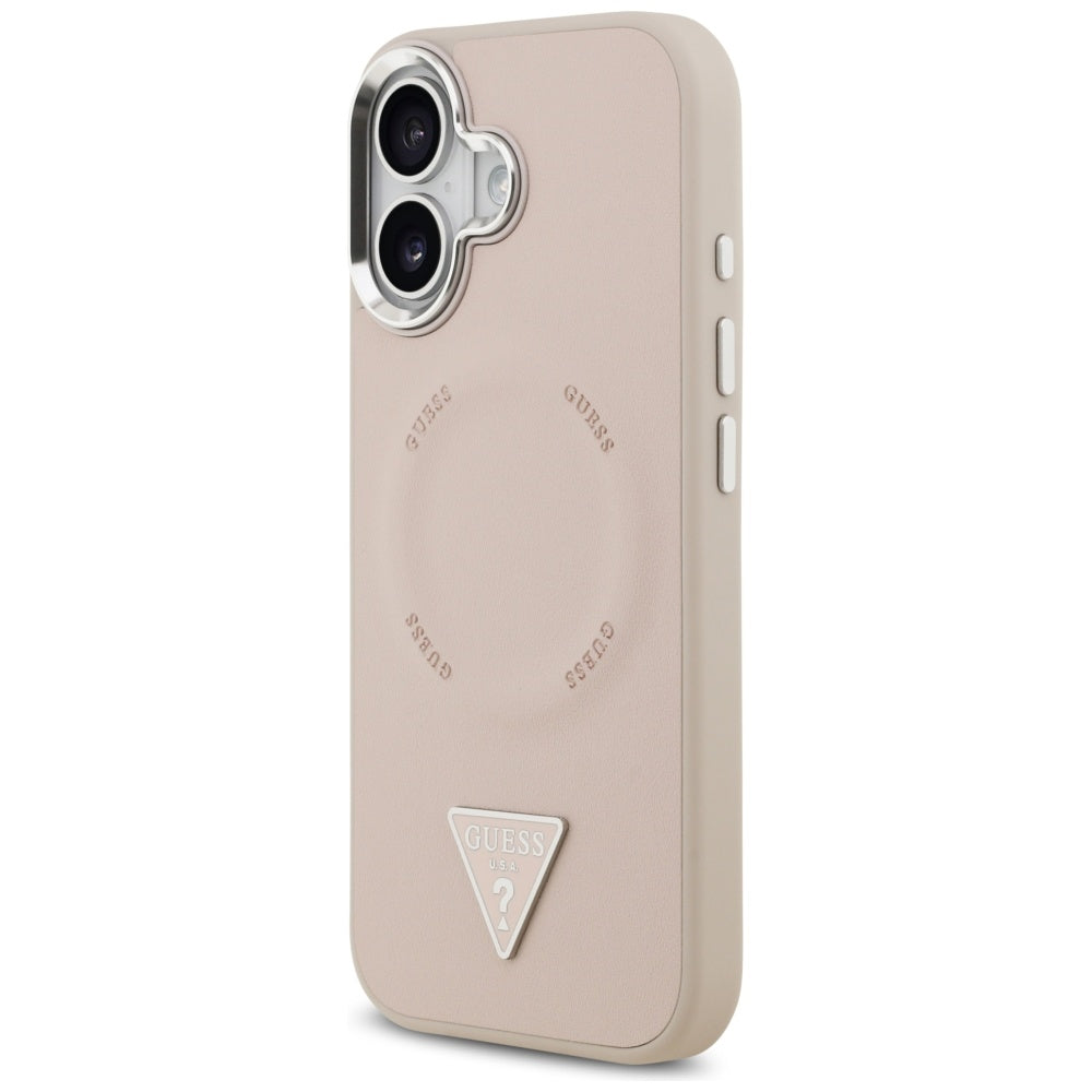 MagSafe cover til Apple iPhone 17, Guess, Triangle Logo, Sølvrosa