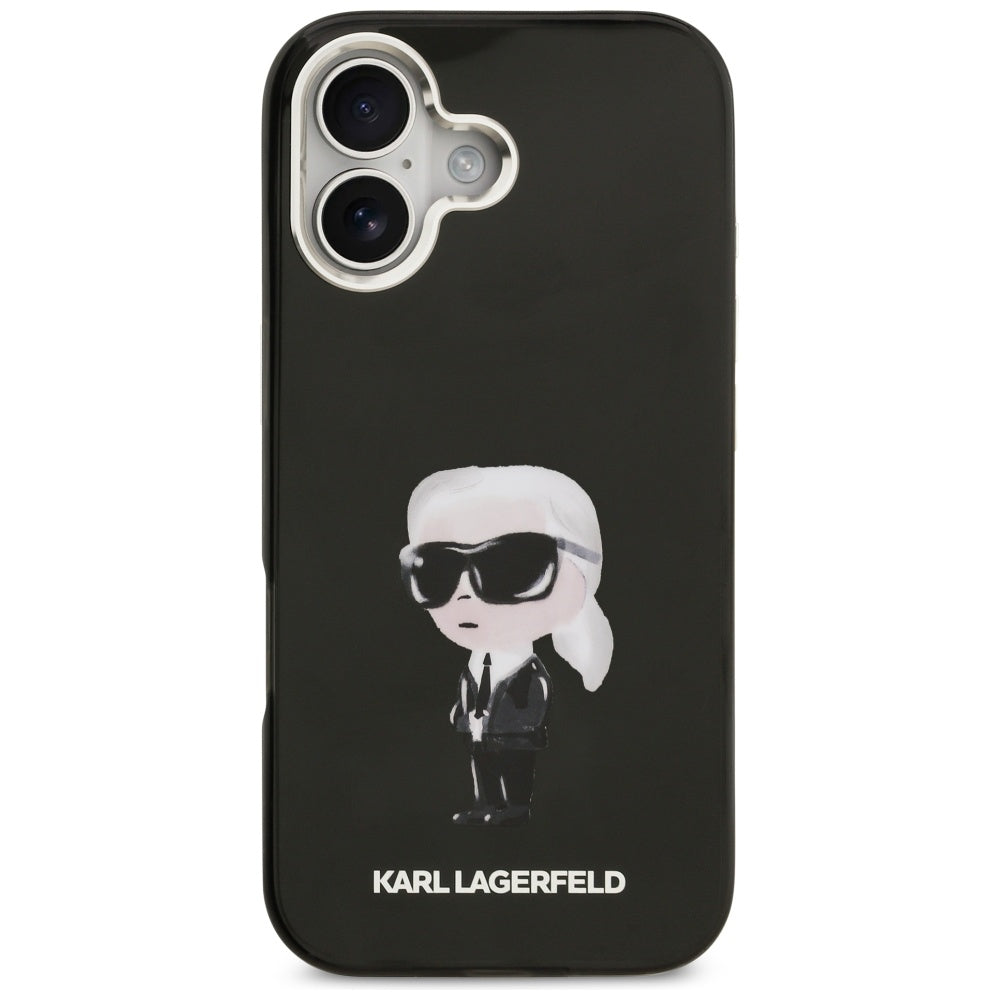 MagSafe cover til Apple iPhone 17, Karl Lagerfeld, IML Aquarelle Karl Ikonik, Sort