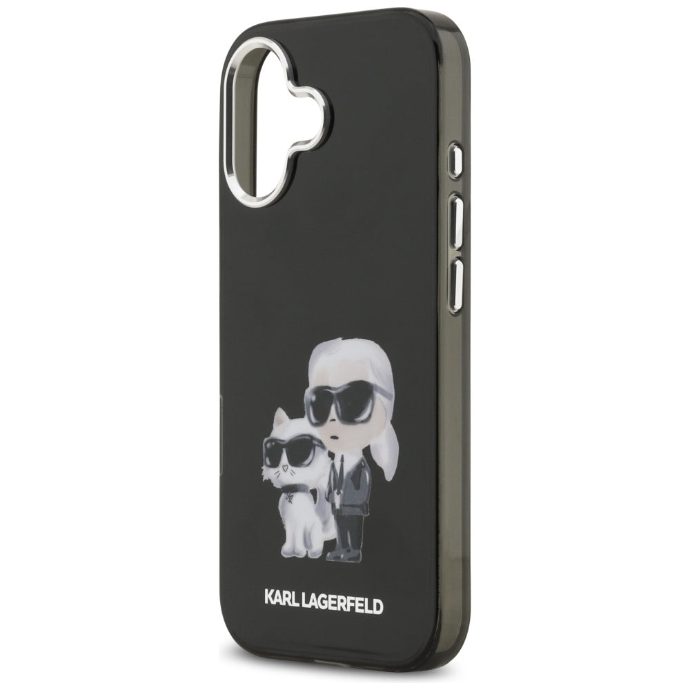 MagSafe cover til Apple iPhone 17, Karl Lagerfeld, IML Aquarelle Logo Karl & Choupette, Sort