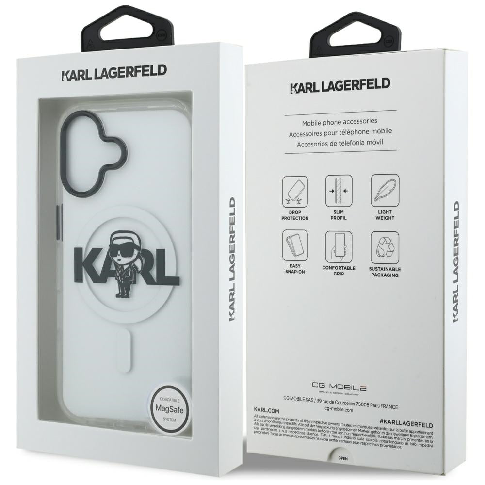MagSafe cover til Apple iPhone 17, Karl Lagerfeld, IML Sketch Logo Karl, Gennemsigtig