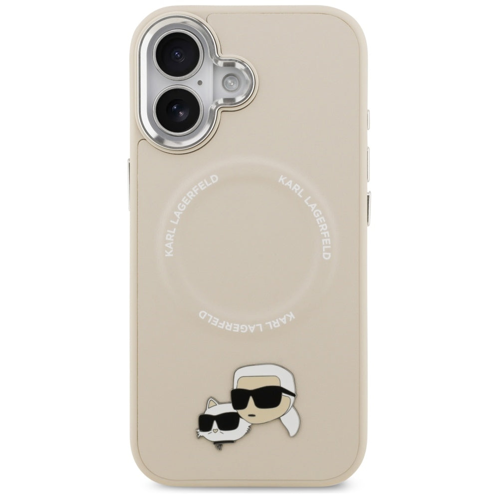 MagSafe Case for Apple iPhone 17, Karl Lagerfeld, Karl & Choupette Pins, Beige