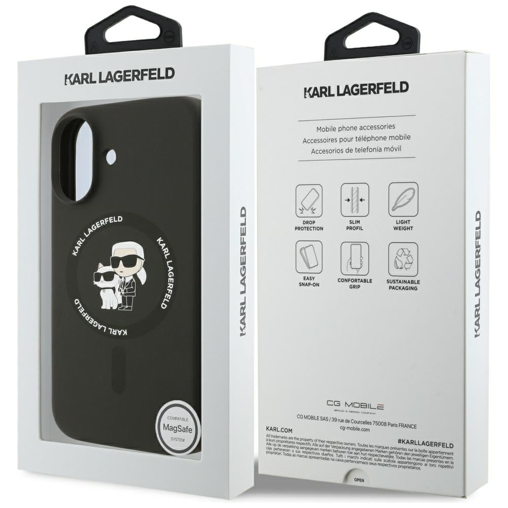 MagSafe Case for Apple iPhone 17, Karl Lagerfeld, Ring Karl & Choupette, Black