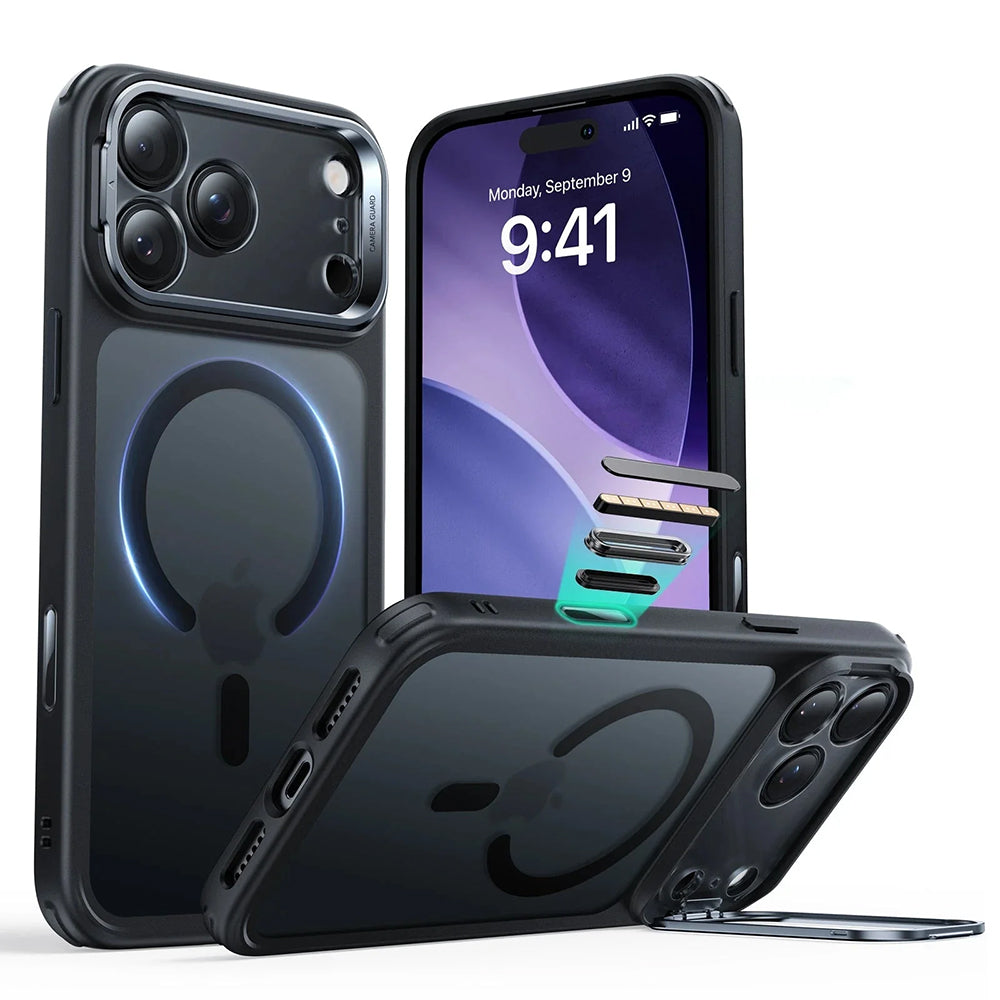 MagSafe cover til Apple iPhone 17 Pro, ESR, Classic Hybrid Kickstand, Satin Sort