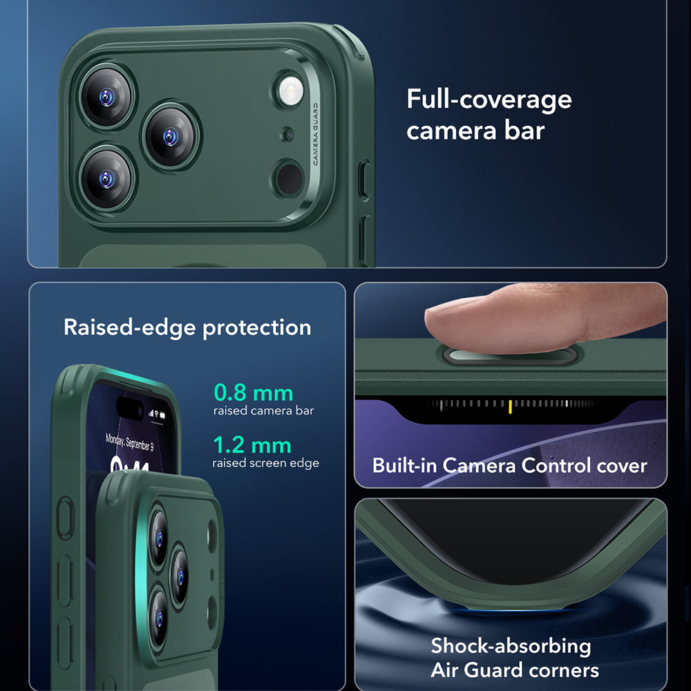 MagSafe cover til Apple iPhone 17 Pro, ESR, Classic Hybrid, Satineret Grøn