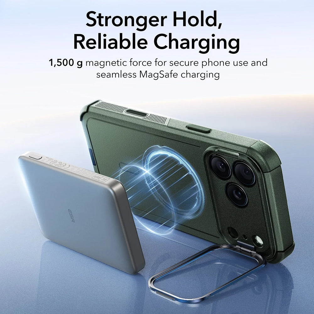 MagSafe cover til Apple iPhone 17 Pro, ESR, Cyber Armor Kickstand, Grøn