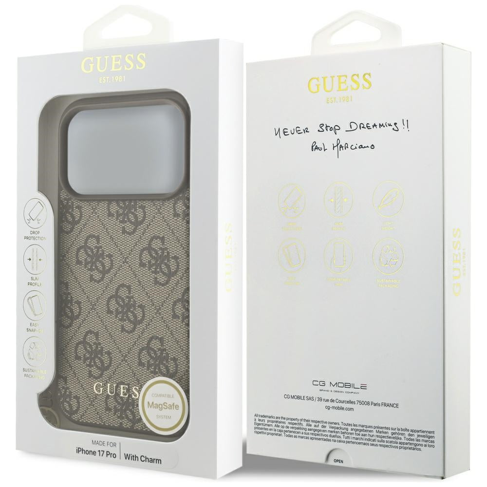 MagSafe cover til Apple iPhone 17 Pro, Guess, 4G Charm Cradle, Brun
