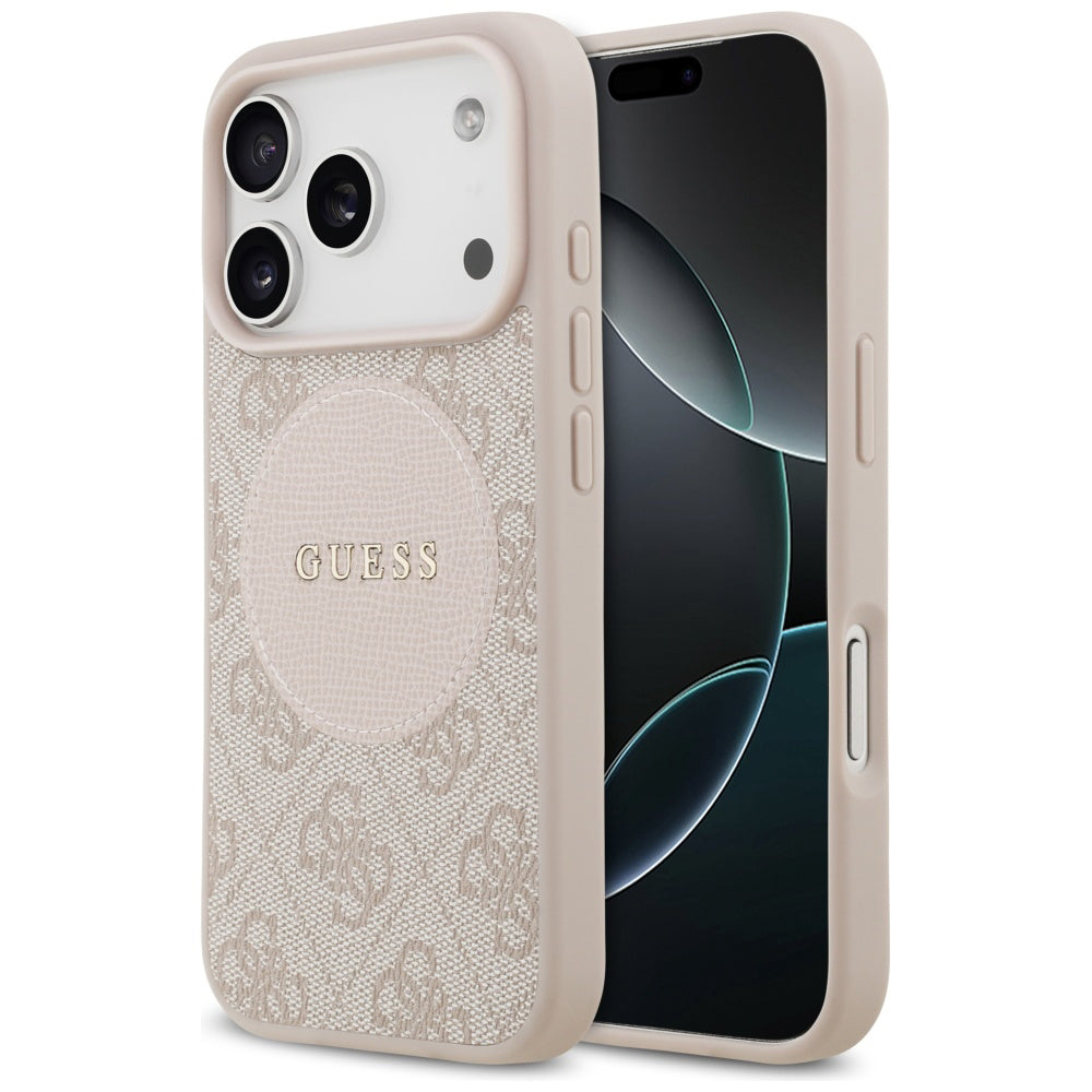 MagSafe cover til Apple iPhone 17 Pro, Guess, 4G Circle Classic Logo, Pink