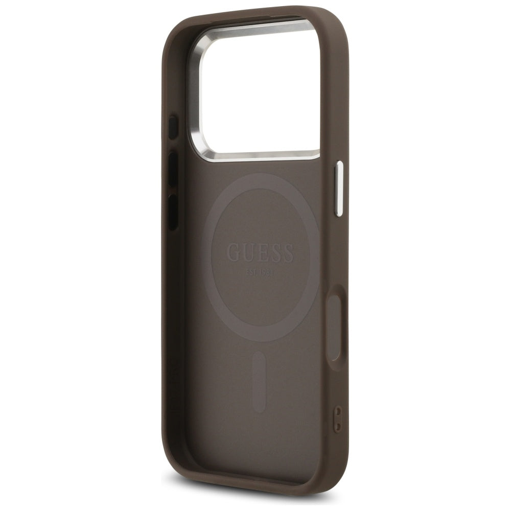 MagSafe cover til Apple iPhone 17 Pro, Guess, 4G Classic Logo, Brun