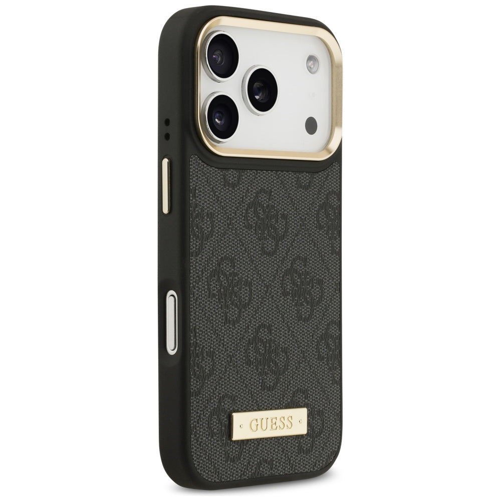 MagSafe cover til Apple iPhone 17 Pro, Guess, 4G Logo Plate, Sort