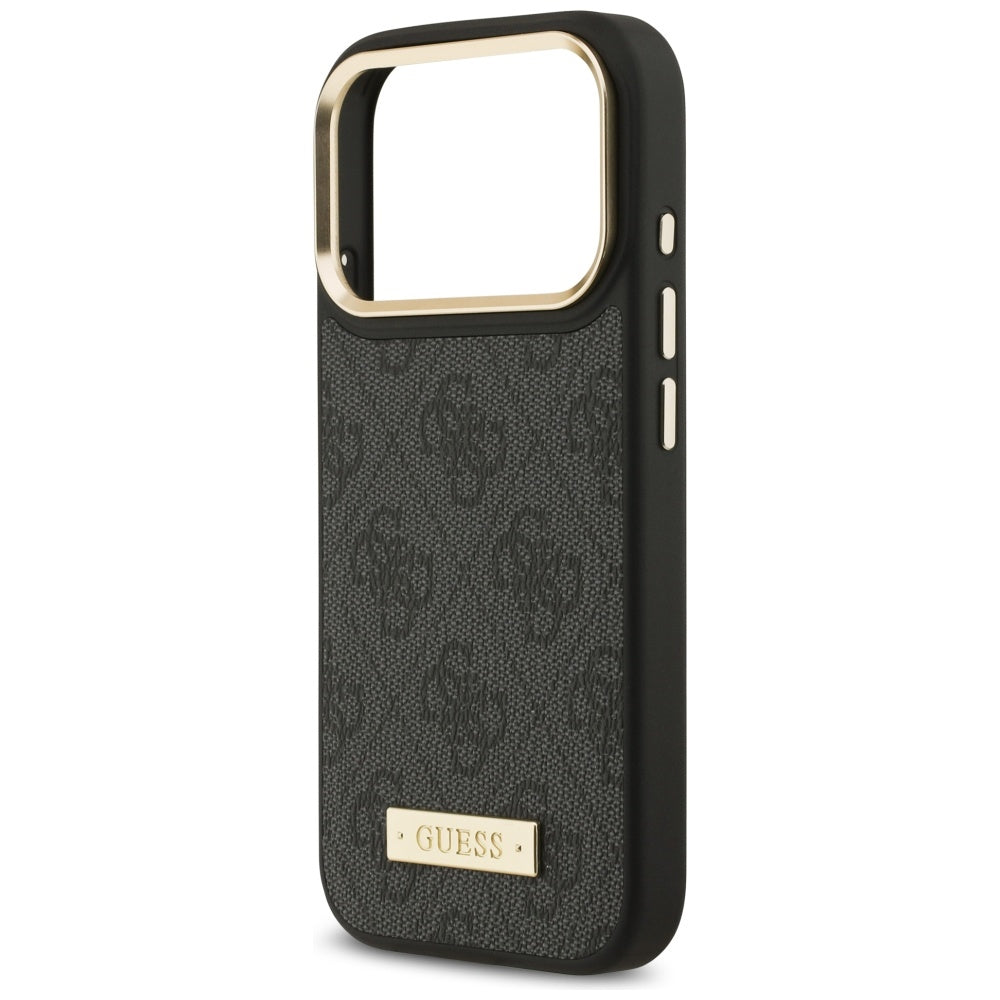 MagSafe cover til Apple iPhone 17 Pro, Guess, 4G Logo Plate, Sort