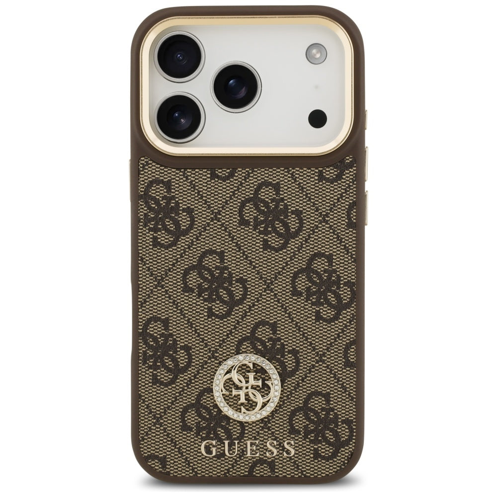 MagSafe cover til Apple iPhone 17 Pro, Guess, 4G Strass Logo, Brun