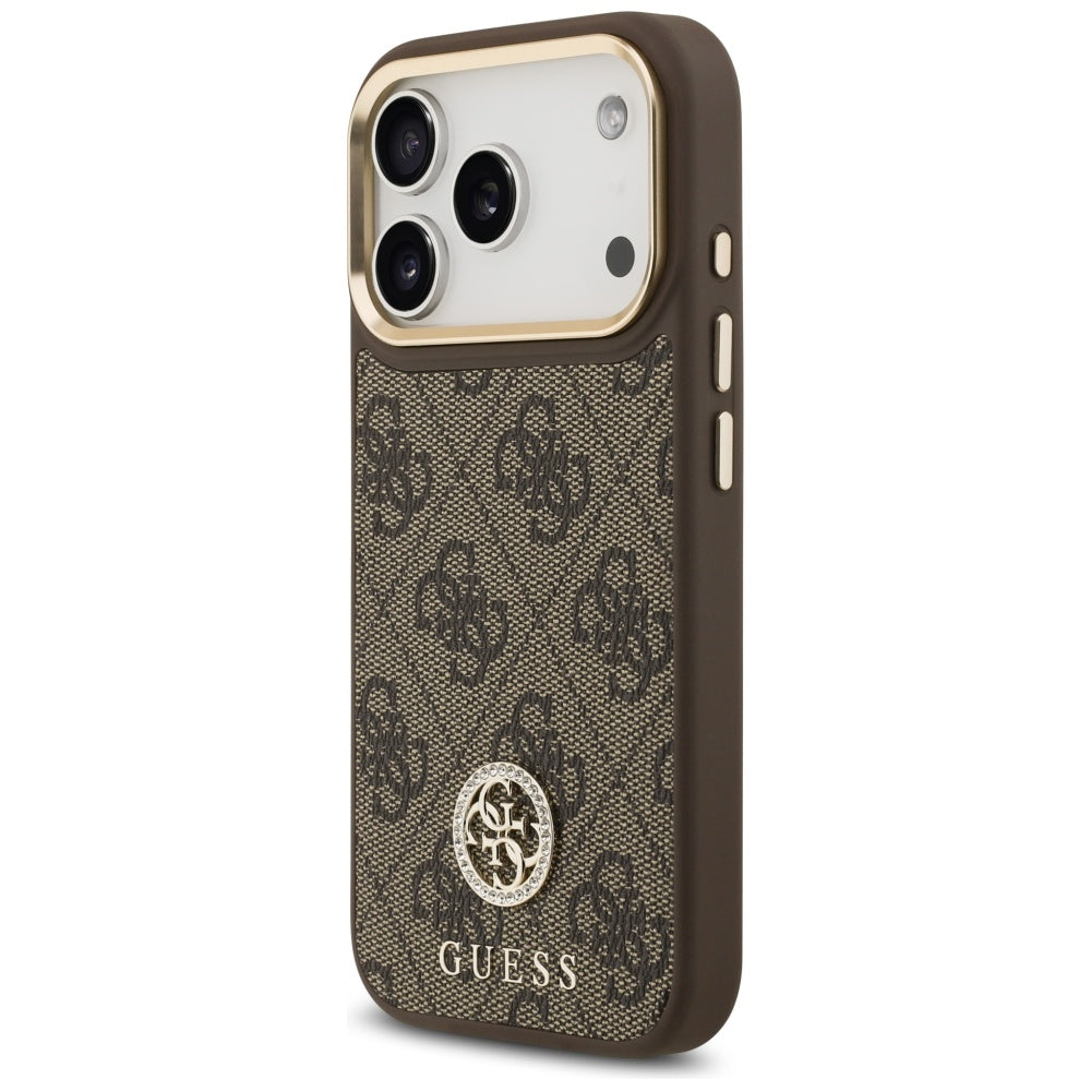 MagSafe cover til Apple iPhone 17 Pro, Guess, 4G Strass Logo, Brun