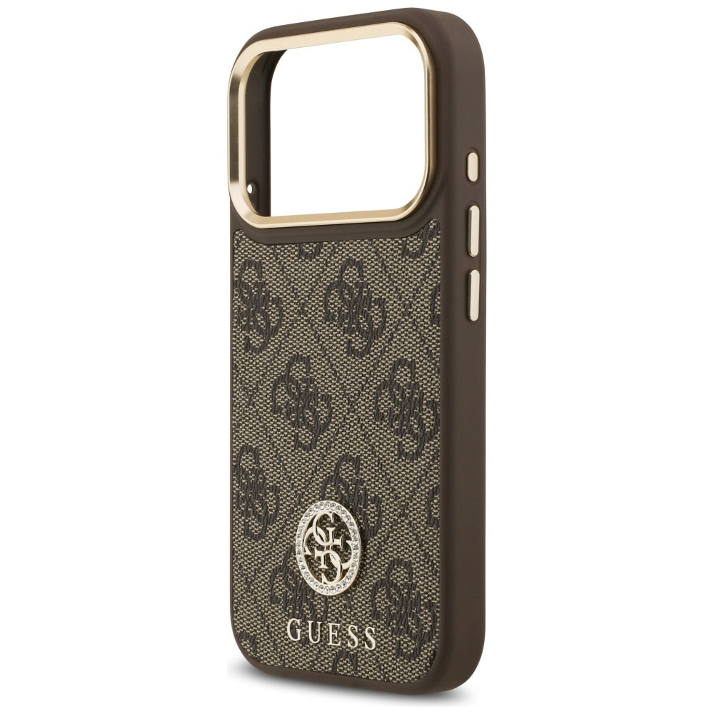 MagSafe cover til Apple iPhone 17 Pro, Guess, 4G Strass Logo, Brun