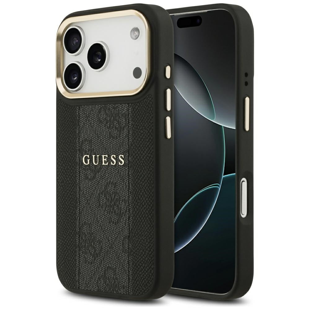 MagSafe Case for Apple iPhone 17 Pro, Guess, 4G Stripe, Black